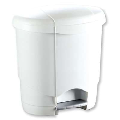 LOLLY: POUBELLE PLASTIQUE BLANC A PEDALE 18L