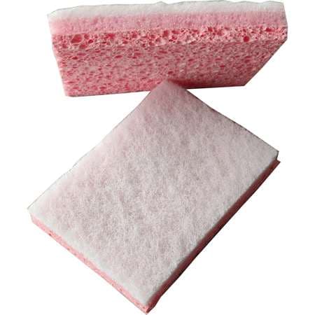 TAMPON / EPONGE SANITAIRES BLANC / ROSE X10