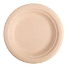 ASSIETTES 'BIONIC' Ø 15,5x1,4 CM NATUREL BAGASSEx50