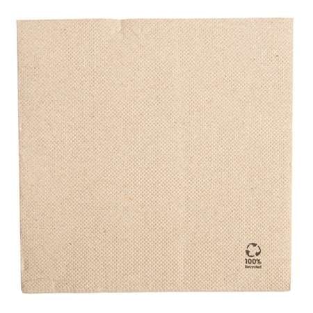 SERVIETTES ECOLABEL 30X30 NATUREL RECYCLEE X1800