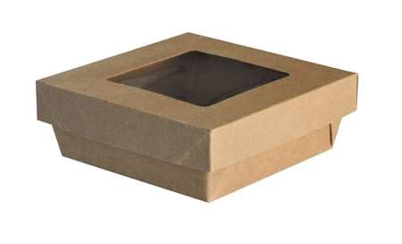 BOITE ET COUVERCLE AVEC FENETRE 14X14CM X500