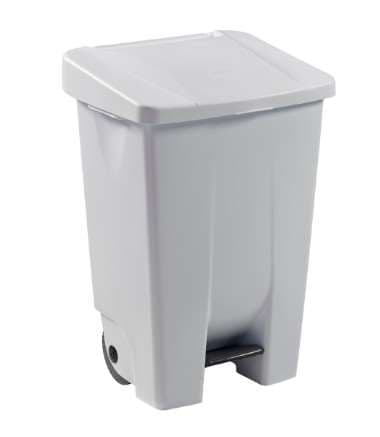 POUBELLE MOBILE A PEDALE 80L MOBILY BLANC HACCP