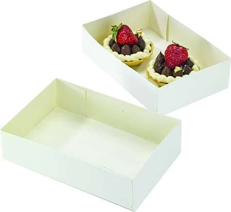 BOITE PATISSERIE SANC COUVERCLE BLANCHE DE 14X10 P/100