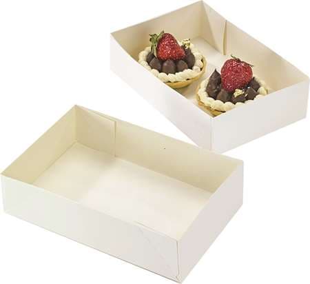 BOITE PATISSERIE SANC COUVERCLE BLANCHE DE 18X10 P/100