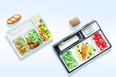 PLATEAU REPAS 5 COMPARTIMENTS NOIR X200