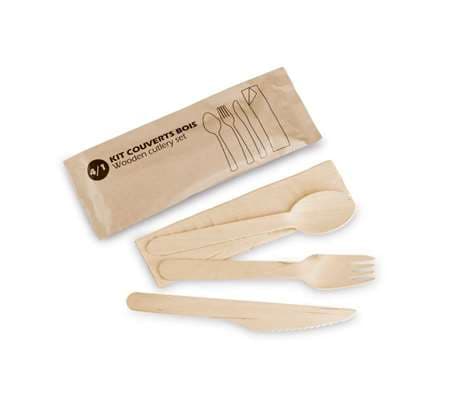 ENSEMBLE KIT PAPIER COUVERT BOIS 4/1 X500