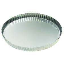 TOURTIERE RONDE CANNELE FER BLANC FIXE 32CM