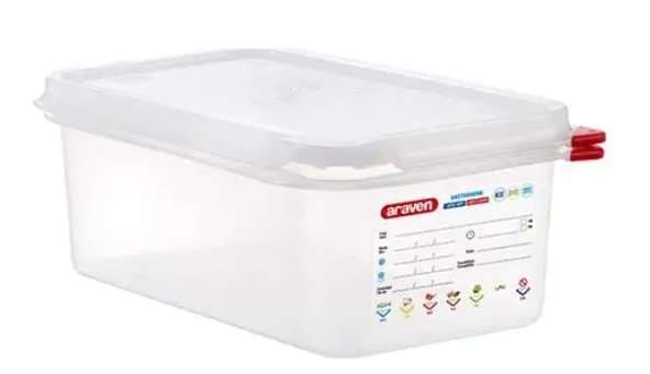 BOIT HERM PP GN1/4 100MM TRANSPARENT ARAVEN