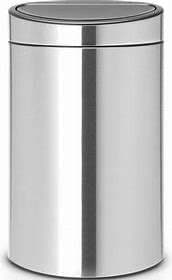 POUBELLE TOUCH BIN MATT STEEL FINGERPRINT PROOF 40L