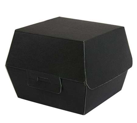 BOITE HAMBURGER NOIR CARTON 13x12.5x6.2CM X50