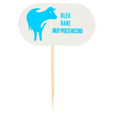 STEAK MARKER "BLEU" 8CM BLANC X100
