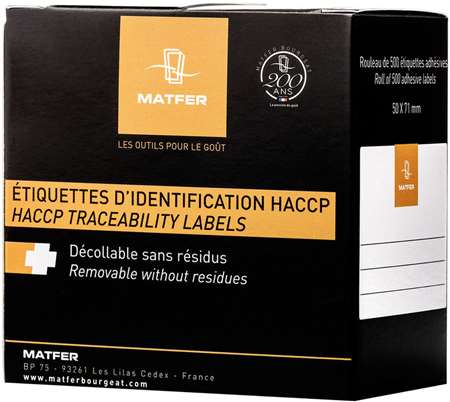 ETIQUETTES NEUTRES 50X71MM HYDROSOLUBLES X250