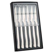 COFFRET 6 COUTEAUX STEAK MONOBLOC INOX LAME CRANTEE
